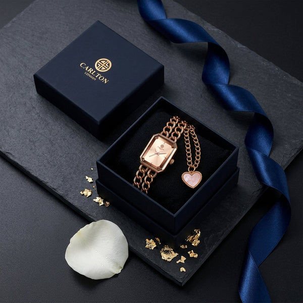 Gift Set Women - Victoria Watch & Heart Charm -CLPLG145