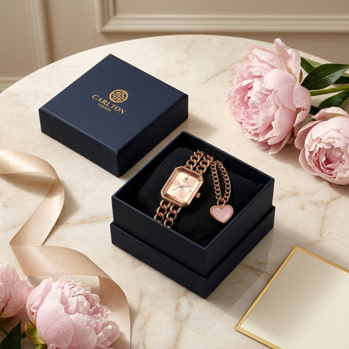 Gift Set Women - Victoria Watch & Heart Charm -CLPLG145