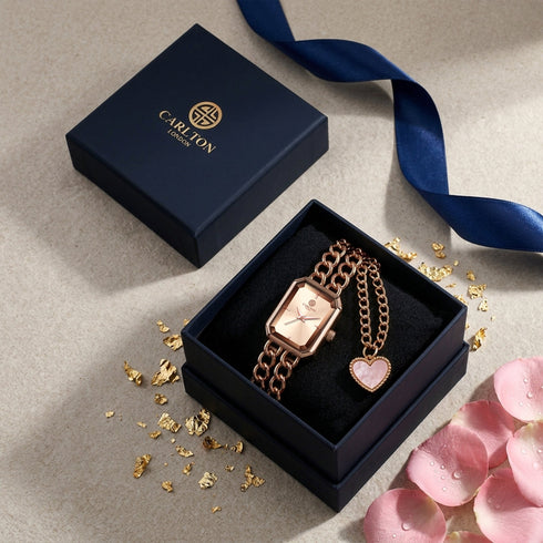 Gift Set Women - Victoria Watch & Heart Charm -CLPLG145