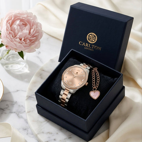 Gift Set Women - Harper Watch & Heart Charm -CLPLG138