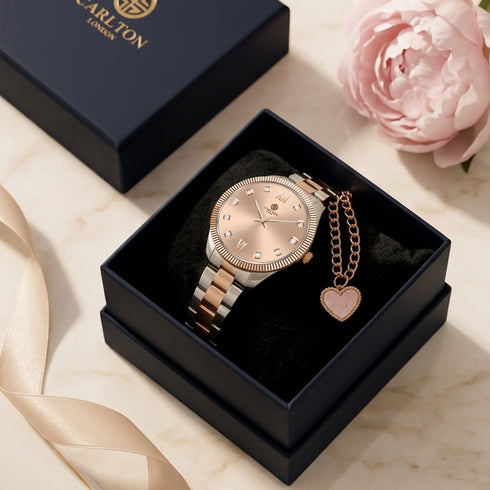 Gift Set Women - Harper Watch & Heart Charm -CLPLG138