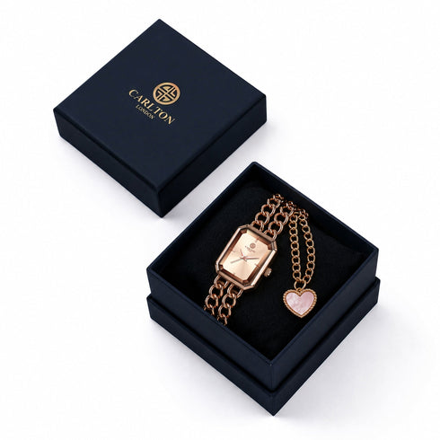 Gift Set Women - Victoria Watch & Heart Charm -CLPLG145