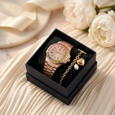 Gift Set Women - Grace & Heart Pearl Bracelet -CLPLG137