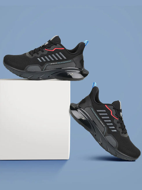 DECCAN Black Men's Running Shoes
