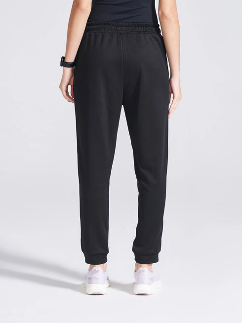 Women's Black Regular Fit Track Pants