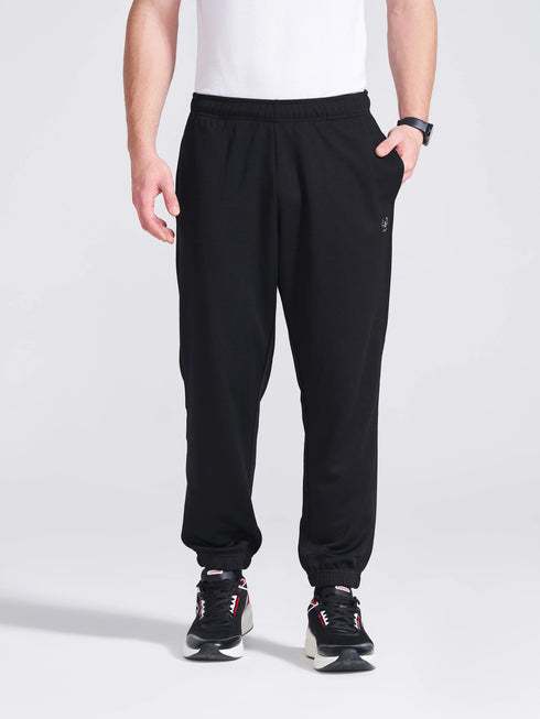 Men's Black Regular Fit Track Pants