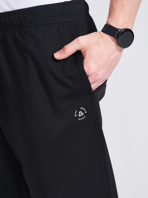 Men's Black Regular Fit Track Pants