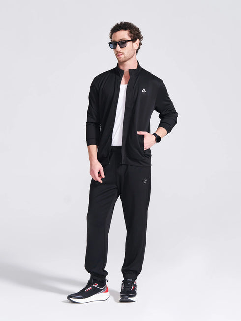 Men's Black Regular Fit Track Pants
