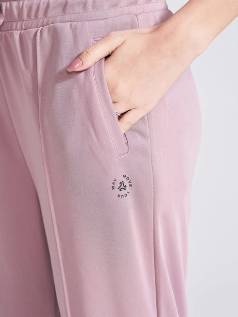 Women's Mauve Regular Fit Track Pants