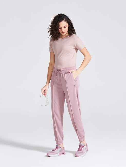 Women's Mauve Regular Fit Track Pants