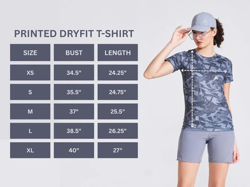 Women's Black Printed Round Neck T-Shirt