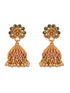 Gold Plated Green AD Embellished Pendant Temple Jewellery Set