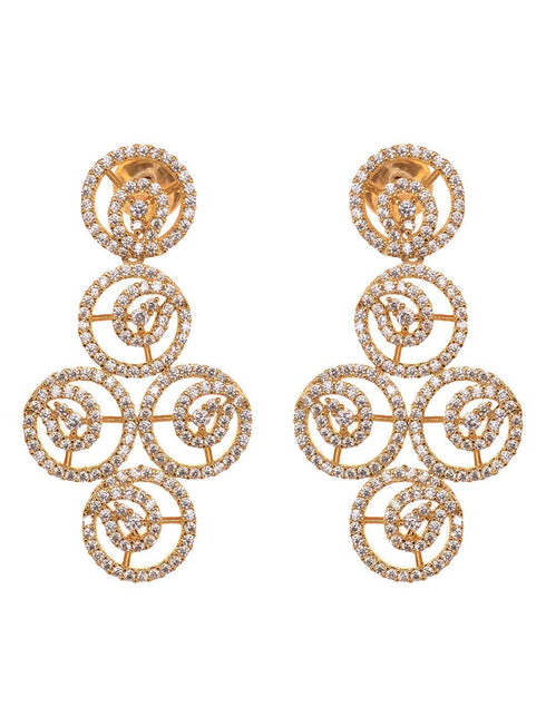Gold plated AD Studded Statement Necklace jewellery Set