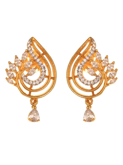 Gold Plated AD Statement Filgree Locket Jewellery Set