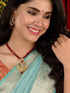 Gold Plated Polki AD studded Red Beads Maala Necklace Set