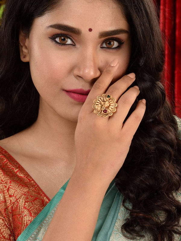 Gold Plated Multi Ethnic Finger Ring