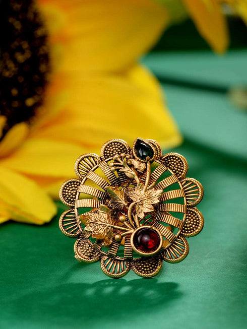 Gold Plated Multi Ethnic Finger Ring