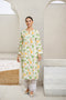 Saba Chikankari Kurta in Mul cotton in Green Floral