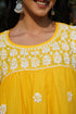 Cotton Chikankari Short Kurta in Yellow