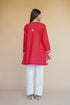 Cotton Chikankari Short Kurta in Red