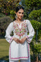 Kashmiri Aari Work Cotton Short Kurta – White