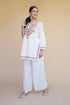 Reshika in Kashmiri Aari Work Cotton Short Kurta – White