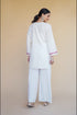 Reshika in Kashmiri Aari Work Cotton Short Kurta – White