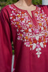 Kashmiri Aari Work Cotton Short Kurta – Maroon