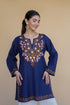 Asna in Kashmiri Aari Work Cotton Short Kurta – Navy Blue