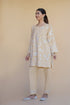 Vanshita in Kashmiri Aari Work Cotton Kurta Set - Beige With White