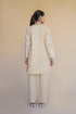 Vanshita in Kashmiri Aari Work Cotton Kurta Set - Beige With White