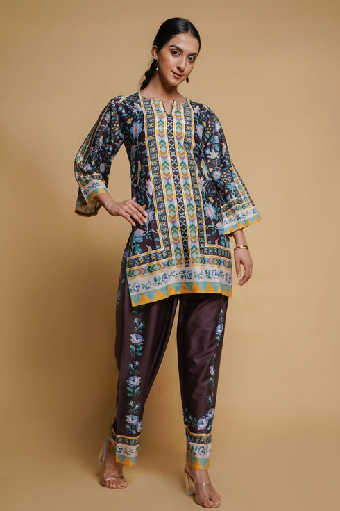Printkari Poly Muslin Co-ord set in Black
