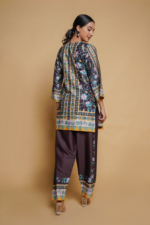 Printkari Poly Muslin Co-ord set in Black