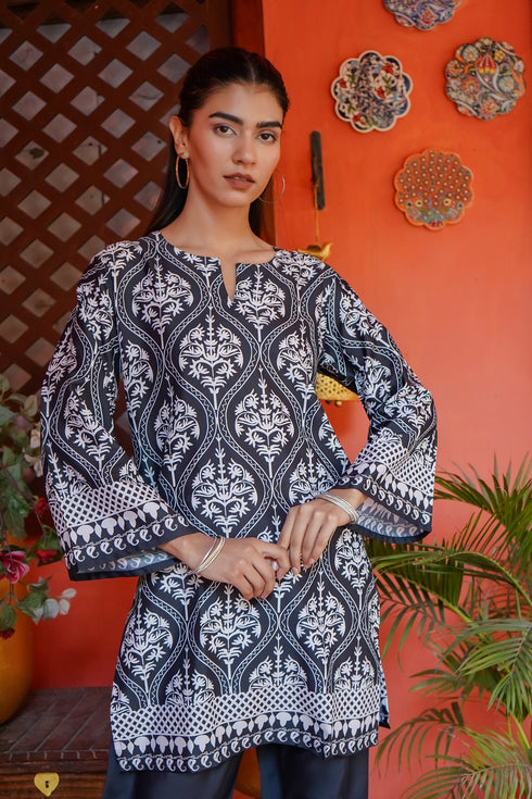 Printkari Poly Muslin Co-ord set in Black