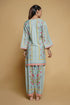 Printkari Poly Muslin Co-ord set in Tourquise Green