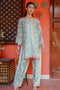 Printkari Poly Muslin Co-ord set in Tourquise Green