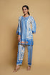 Chandni in Printkari Poly Poly Muslin Co-ord set in Blue