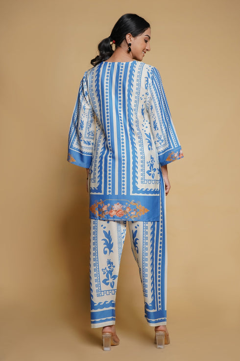 Printkari Poly Muslin Co-ord set in Blue
