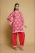 Elisha in Printkari Poly Muslin Co-ord set in Strawberry Red