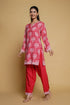 Elisha in Printkari Poly Muslin Co-ord set in Strawberry Red