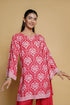 Elisha in Printkari Poly Muslin Co-ord set in Strawberry Red