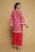 Elisha in Printkari Poly Muslin Co-ord set in Strawberry Red