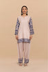 Printkari Poly Muslin Co-ord set in Beige Blue