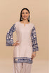 Printkari Poly Muslin Co-ord set in Beige Blue