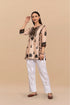 Saba Chikankari Short kurta in Chanderi Silk - Beige With Dark Brown