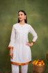 Cotton Chikankari Short Kurta in White