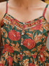 Floral Printed Sleeveless Peplum Pure Cotton Top