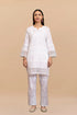 Cotton Chikankari Short Kurta in White