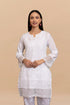 Cotton Chikankari Short Kurta in White