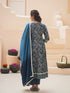 Women Floral Printed Cotton Kurta with Trousers & Dupatta